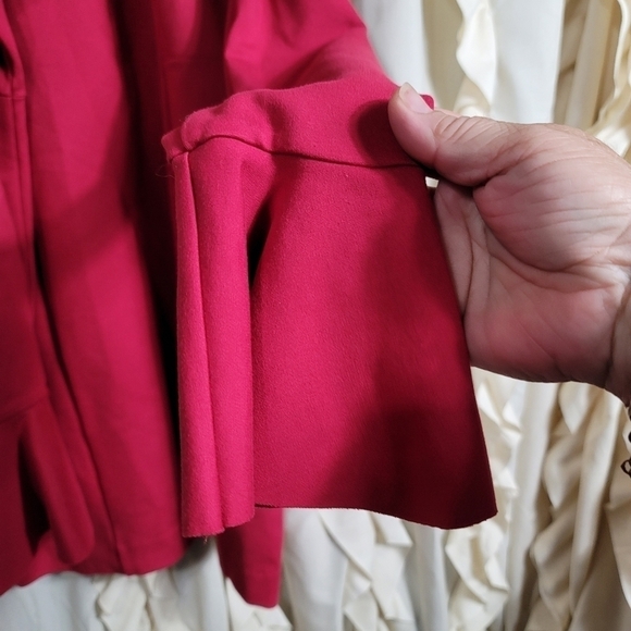 NWT Free People Sweet Talk Frill Mini Dress Raspberry Medium Ponte Knit - Picture 5 of 10